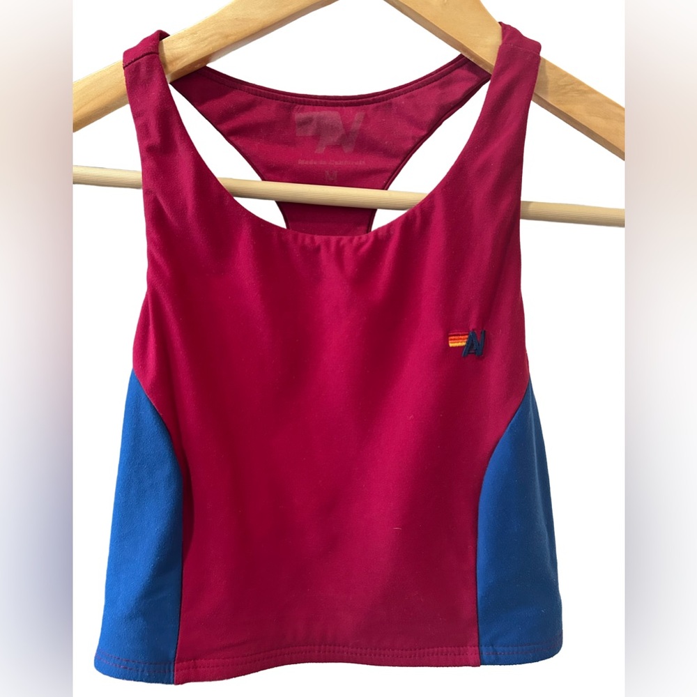 Aviator Nation Colorblock racer back sports bra. Excellent condition Size M